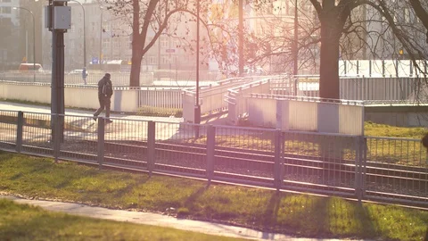 Morning sunshines in empty park. Stock-Footage 127702825
