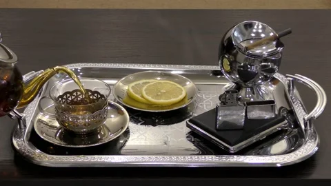 Morning tea with a cigarette. Stock-Footage 158728947