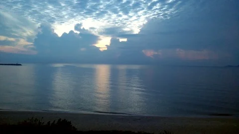 Morning view by the beach Stock Footage 79858243
