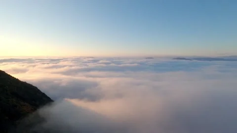 Morning view of the clouds sea Stock Footage 153515674