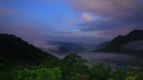 Morning View of the Main Keep and Waterfall Clouds from the Second Enclosure of Stock Footage 330484465