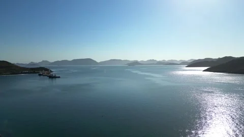 Morning view of Ohuira Bay in front of the port of Topolobampo, Sinaloa Vídeo Stock 297465053