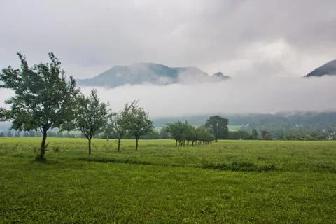 Morning view over alps Stock-Fotos