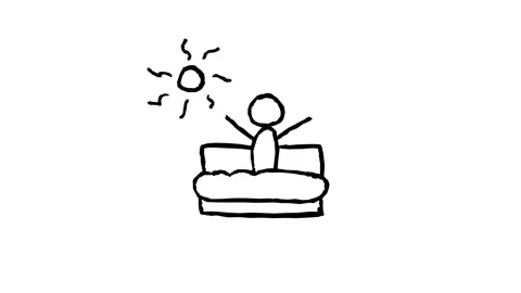 Morning Wake up looping animation on white background Stock Footage 340273209