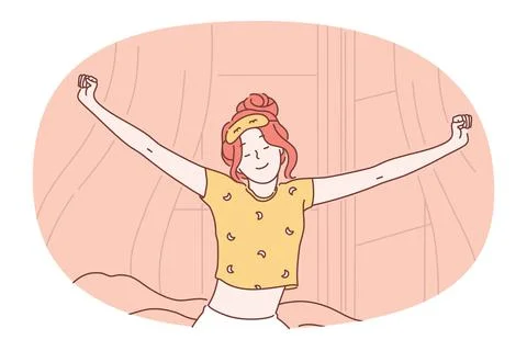 Morning waking up concept Stock Illustration