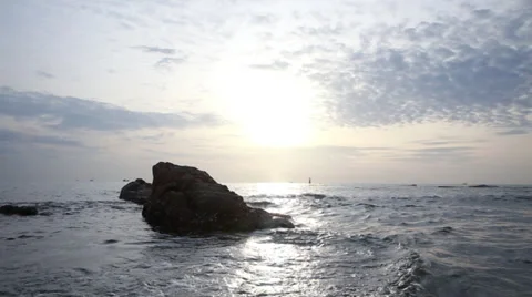 Morning waves rippling Stock Footage 29914144