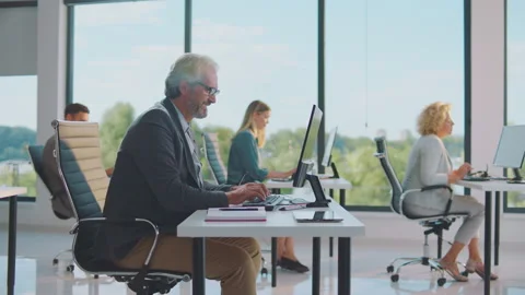 Morning work in shared office Stock-Footage 164549563