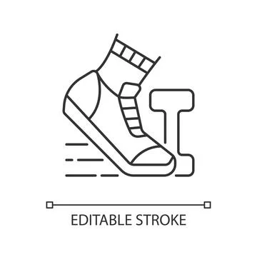 Morning workout linear icon Stock Illustration