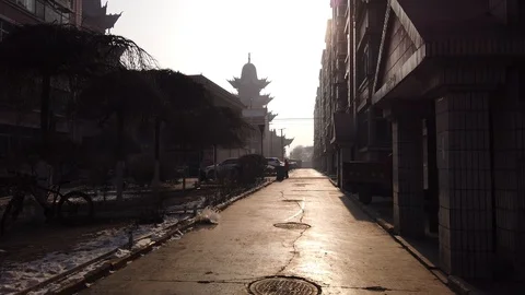 Morning in Xining Stock Footage 124936291