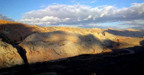 Morning’s first rays into Waterpocket Fold, Capitol Reef National Park, Utah Stock Footage 85455184