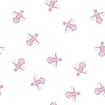 Moro reflex glyph seamless pattern Illustrazione stock