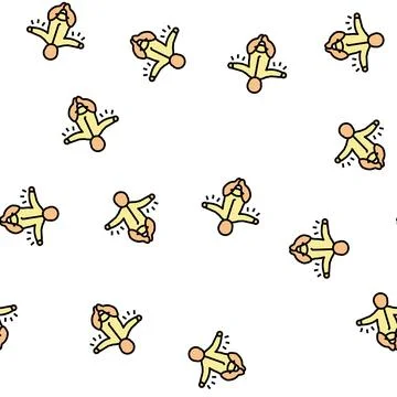 Moro reflex vector seamless pattern Stock Illustration