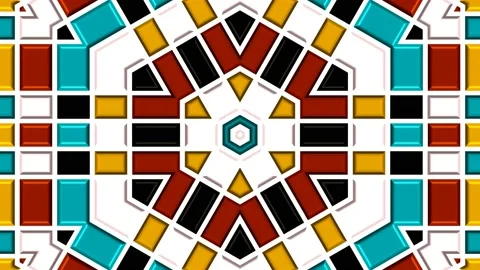 Moroccan Arabian Style Geometric Pattern Background Loop 4K Stock Footage 197080047