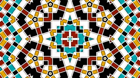 Moroccan Arabian Style Geometric Pattern Background Loop 4K Stock Footage 197080232