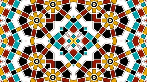 Moroccan Arabian Style Geometric Pattern Background Loop 4K Stock Footage 197080300