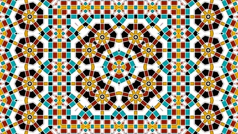 Moroccan Arabian Style Geometric Pattern Background Loop 4K Stock Footage 197080391