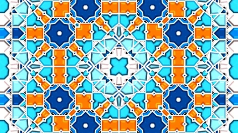 Moroccan Arabian Style Geometric Pattern Background Loop 4K Stock Footage 197080528