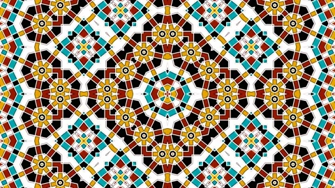 Moroccan Arabian Style Geometric Pattern Background Loop 4K Stock Footage 197080579