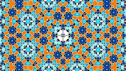 Moroccan Arabian Style Geometric Pattern Background Loop 4K Stock Footage 197080977