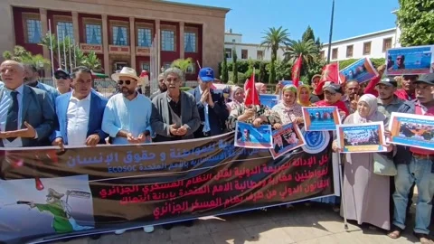 Moroccan association calls for more assertiveness towards Algeria after border s Stock Footage 249542820