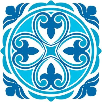 Moroccan Azulejo tile pattern, majolica, talavera Stock Illustration