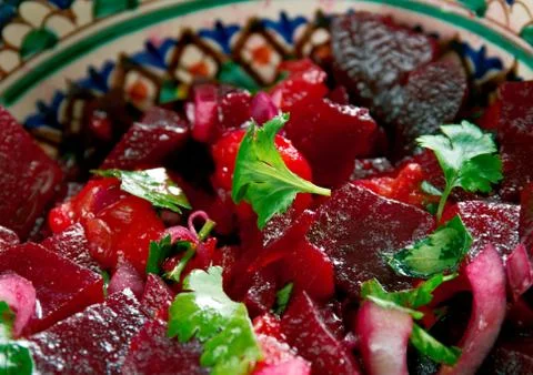 Moroccan beet salad Stock Photos
