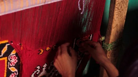 The Moroccan Berber Rug Stock Footage 126399687