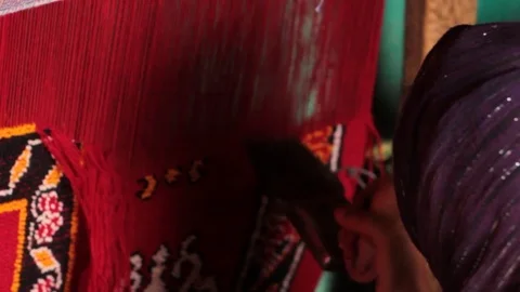 The Moroccan Berber Rug Stock Footage 126399751