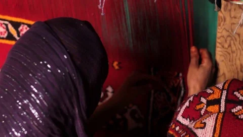 The Moroccan Berber Rug Stock Footage 126399806