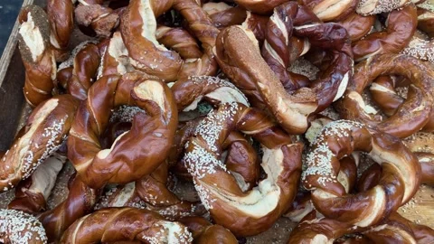 Moroccan bread. Bakery at the market, pitas, simit, baguette Tel Aviv Stock Footage 277994881