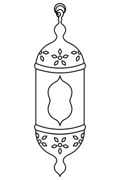 Moroccan candlestick is decorated with flowers to diffuse light. Stock Illustration
