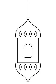 Moroccan candlestick is decorated with rhombus through which light is diffused. Stock Illustration