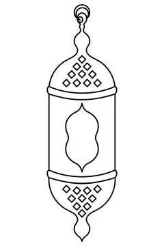 Moroccan candlestick. Hanging lantern with a patterned window. Illustrazione stock
