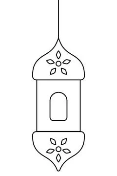 Moroccan candlestick. The lamp is decorated with a flower to diffuse light. Stock Illustration