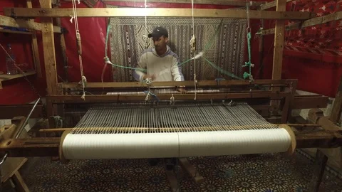 Moroccan Carpets handcrafts Stock Footage 95597572