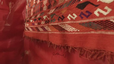 Moroccan Carpets handcrafts Stock Footage 95597603