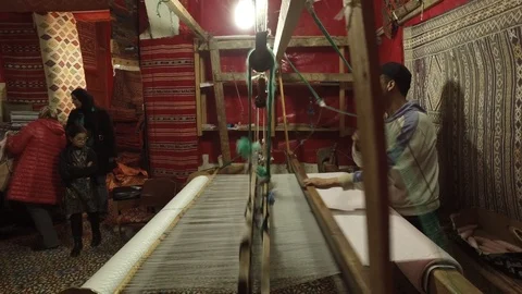 Moroccan Carpets handcrafts Stock Footage 95597608