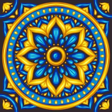 Moroccan ceramic tile pattern. Stock Illustration