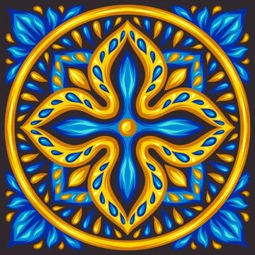 Moroccan ceramic tile pattern. イラスト素材