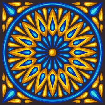 Moroccan ceramic tile pattern. Stock Illustration