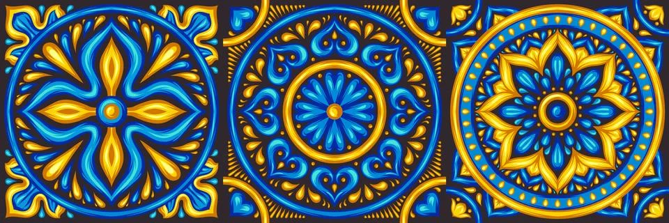 Moroccan ceramic tile pattern. Stock Illustration