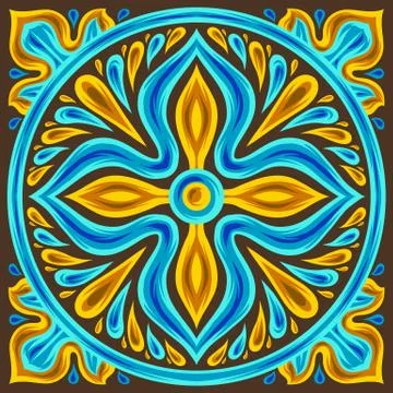 Moroccan ceramic tile pattern. Stock Illustration