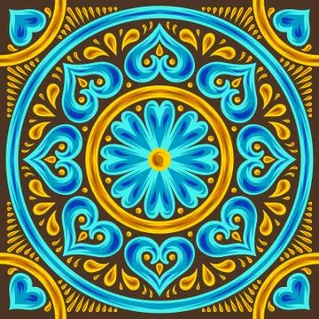 Moroccan ceramic tile pattern. Stock Illustration