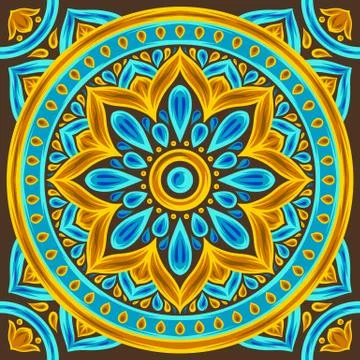 Moroccan ceramic tile pattern. Illustrazione stock