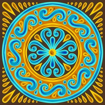 Moroccan ceramic tile pattern. Stock Illustration