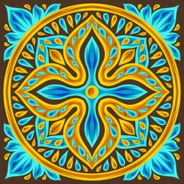 Moroccan ceramic tile pattern. Stock Illustration