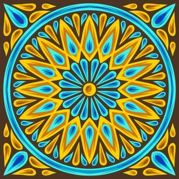 Moroccan ceramic tile pattern. Stock Illustration