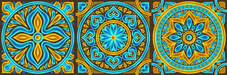 Moroccan ceramic tile pattern. Stock Illustration