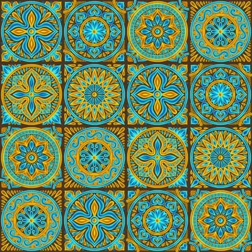 Moroccan ceramic tile pattern. Stock Illustration