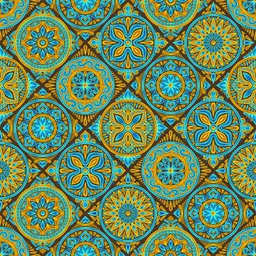 Moroccan ceramic tile pattern. Stock Illustration